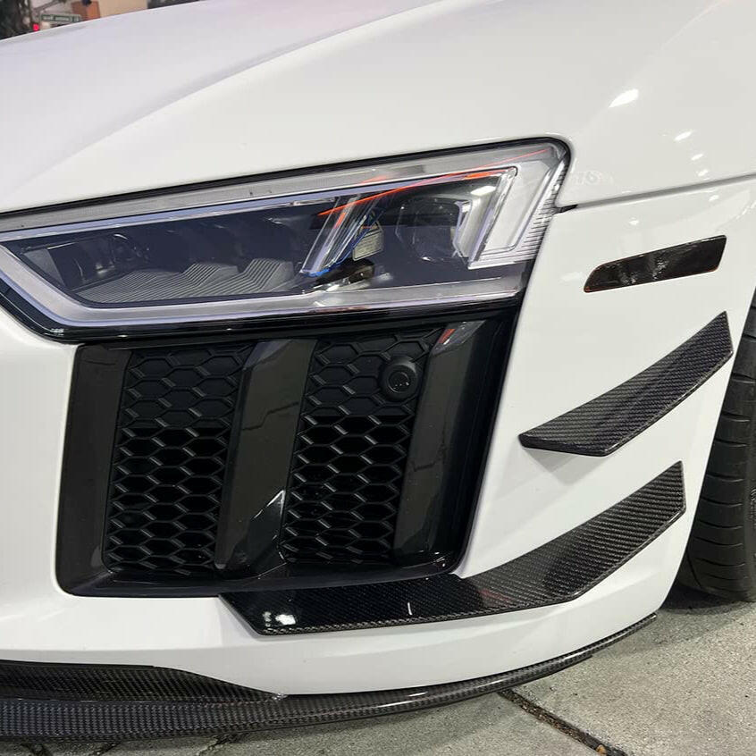 Performance Style Carbon Fiber Front Canards - Audi R8 (2016-2018).