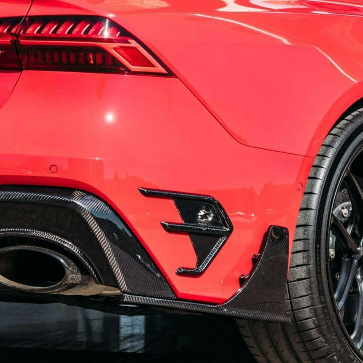 Euro Auto Style V1 Carbon Fiber Rear Bumper Canards - Audi R6/RS7 C8.