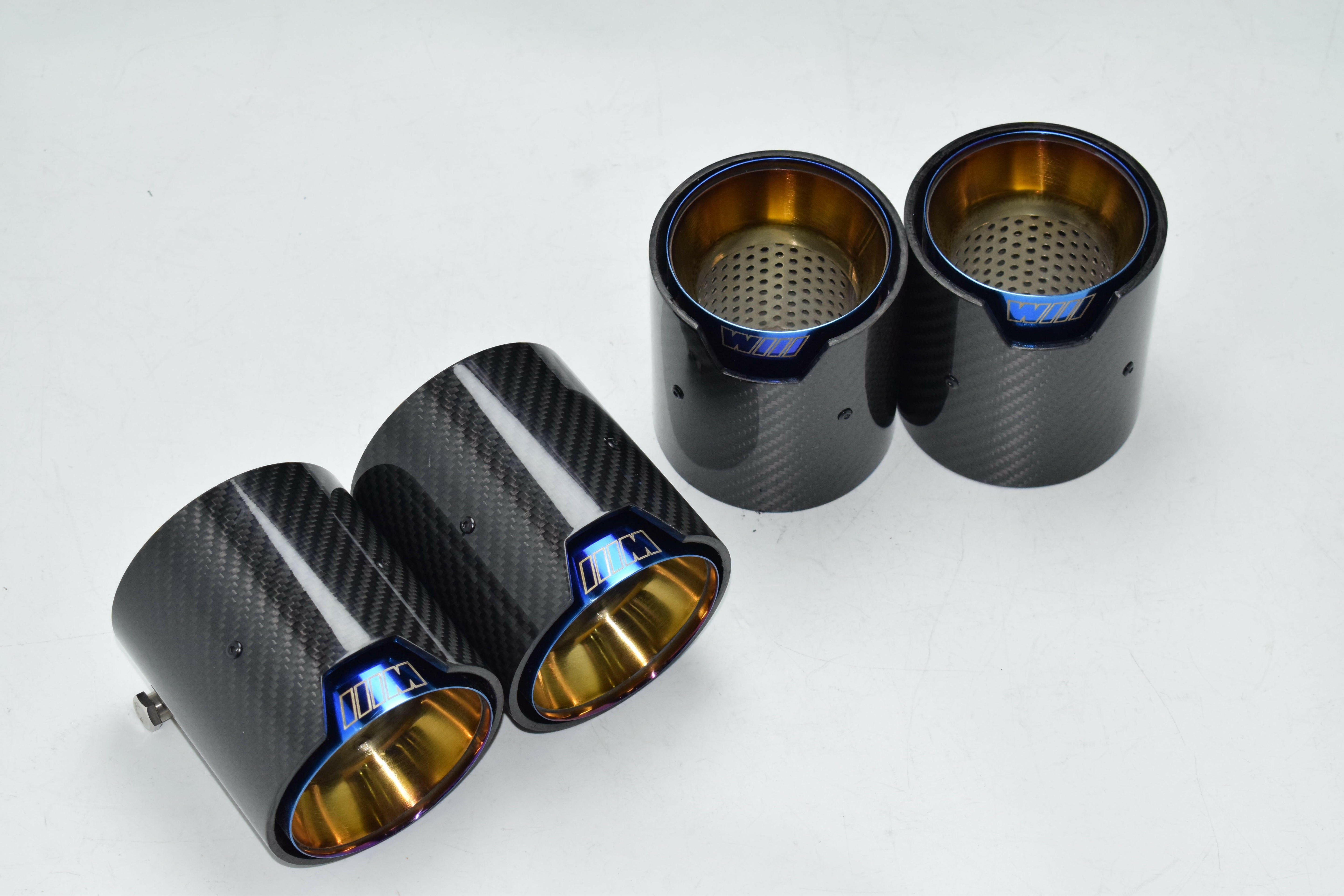MP Style Carbon Fiber Quad Exhaust Tips - F80 M3 | F82 M4 | F87 M2.
