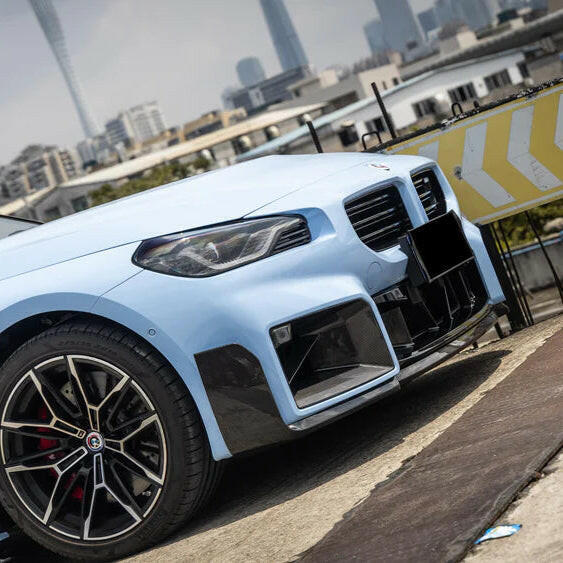 2 In 1 MP Style Carbon Fiber Front Lip And Splitters - G87 M2.
