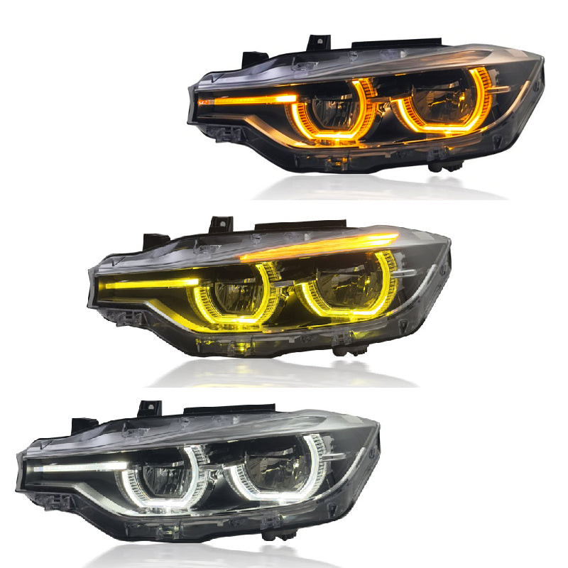 Switchback Tricolor LCI LED Headlights – BMW F30 3 Series | Euro