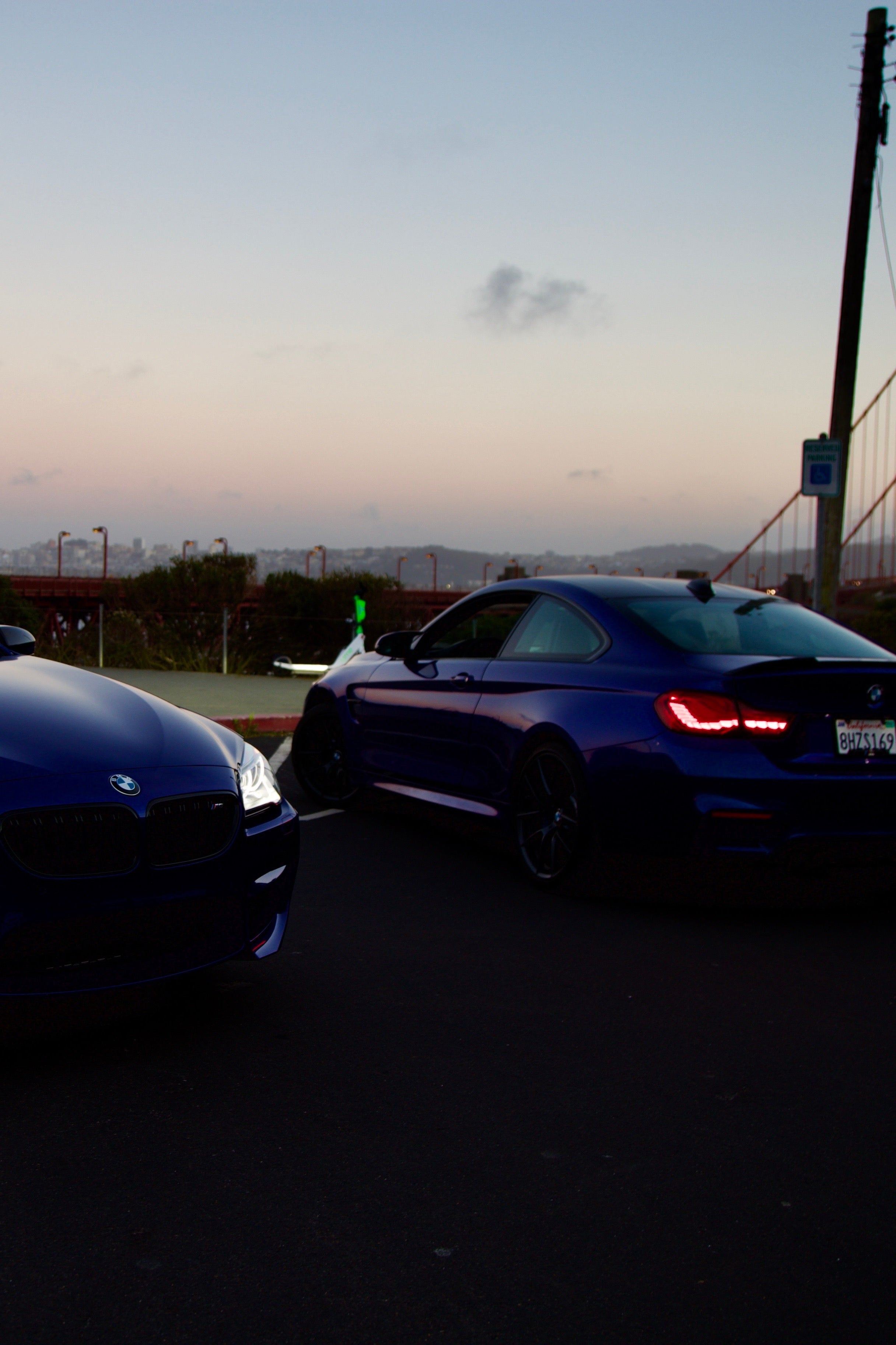bmw m4 and bmw m6 sunset picture