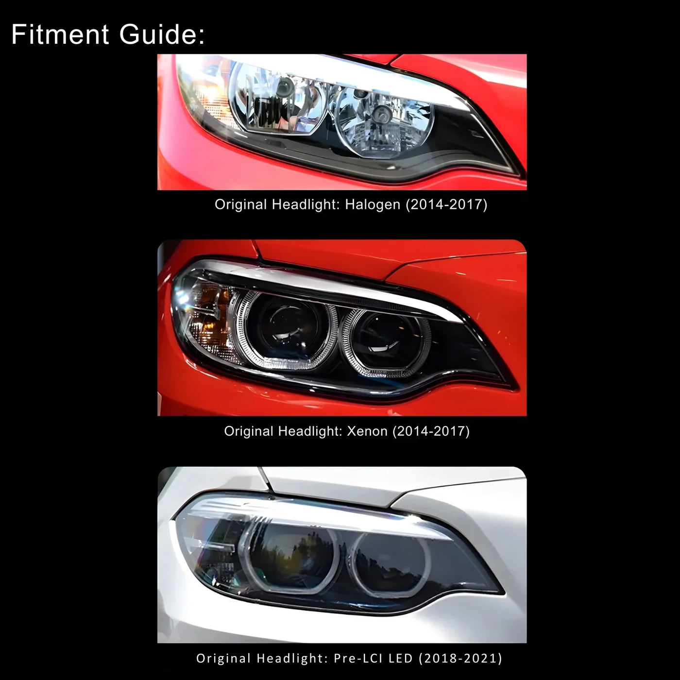 Multi-Color RGB LCI Style LED Headlights - BMW F87 M2/F22 2 Series