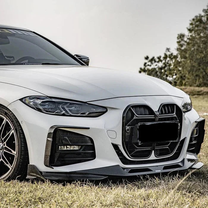 SQ Style Carbon Fiber Front Bumper Canards - BMW G22/G23 4 Series.