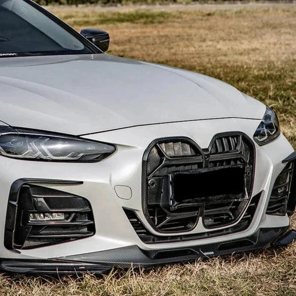 SQ Style Carbon Fiber Front Bumper Canards - BMW G22/G23 4 Series.