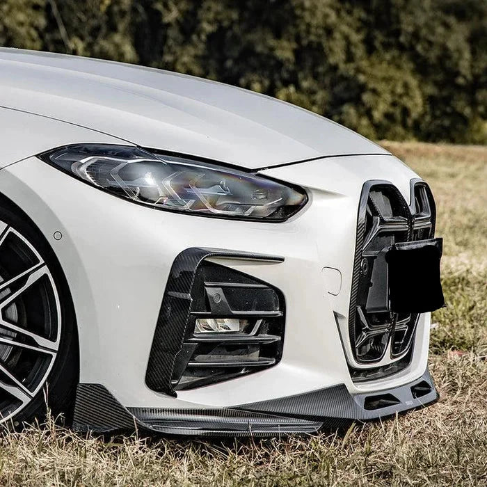 SQ Style Carbon Fiber Front Bumper Canards - BMW G22/G23 4 Series.