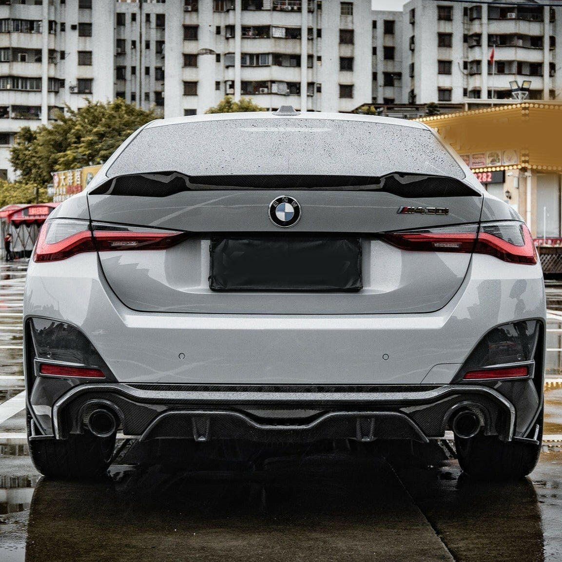 SQ Style Carbon Fiber Diffuser And Splitters - G26 4 Series Gran Coupe.