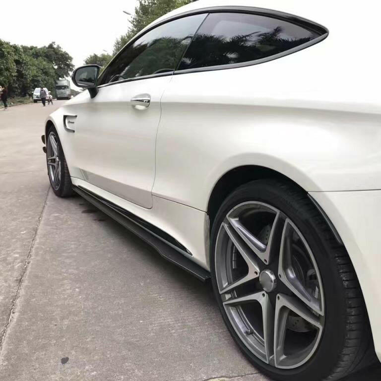 Carbon Fiber Side Skirts - C205 Coupe/W205 C63 AMG.