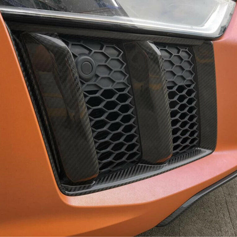 Carbon Fiber Front Bumper Air Vent Trim - Audi R8 (2016-2018).