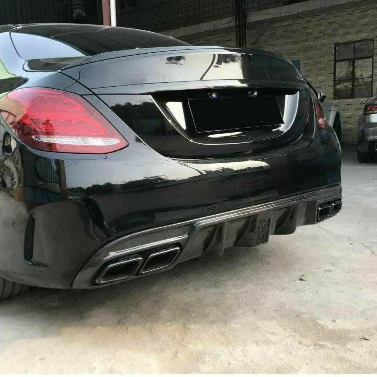 F1 Style Carbon Fiber Diffuser - W205 AMG C63 Sedan.