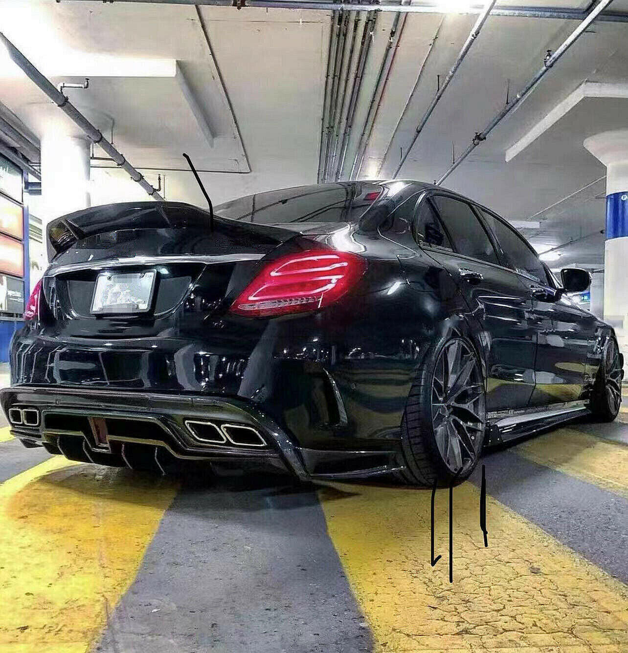 R Style Carbon Fiber Spoiler - W205 AMG C63 Sedan.