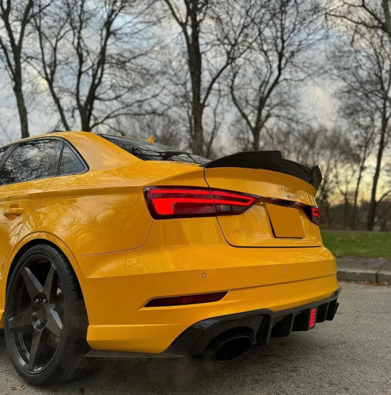 F1 Style Carbon Fiber LED Diffuser - Audi RS3 (2017-2020).