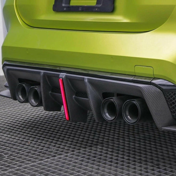2 In 1 AE Style Carbon Fiber LED Rear Diffuser And Splitters - BMW G80 M3 | G82 M4