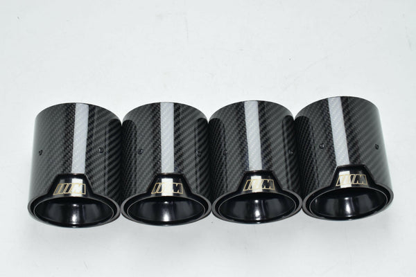 MP Style Carbon Fiber Quad Exhaust Tips - BMW F80 M3 | F82 M4 | F87 M2
