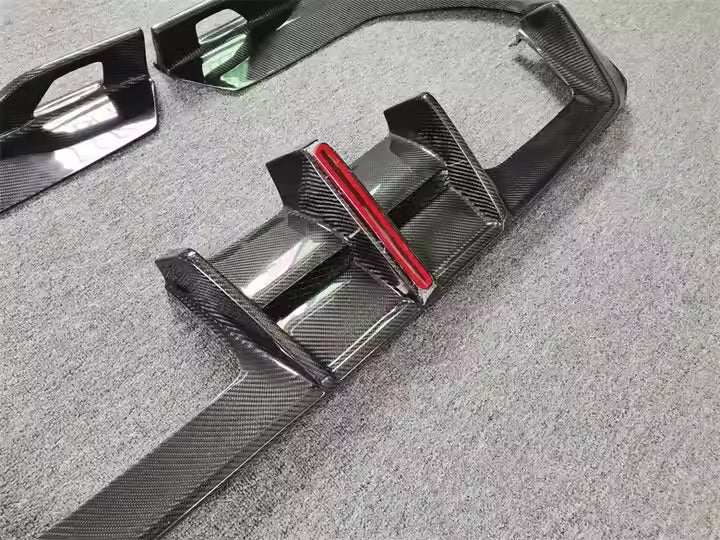 2 In 1 AE Style Carbon Fiber LED Rear Diffuser And Splitters - G80 M3 | G82/G83 M4 - Euro Auto Design