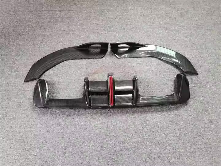 2 In 1 AE Style Carbon Fiber LED Rear Diffuser And Splitters - G80 M3 | G82/G83 M4 - Euro Auto Design