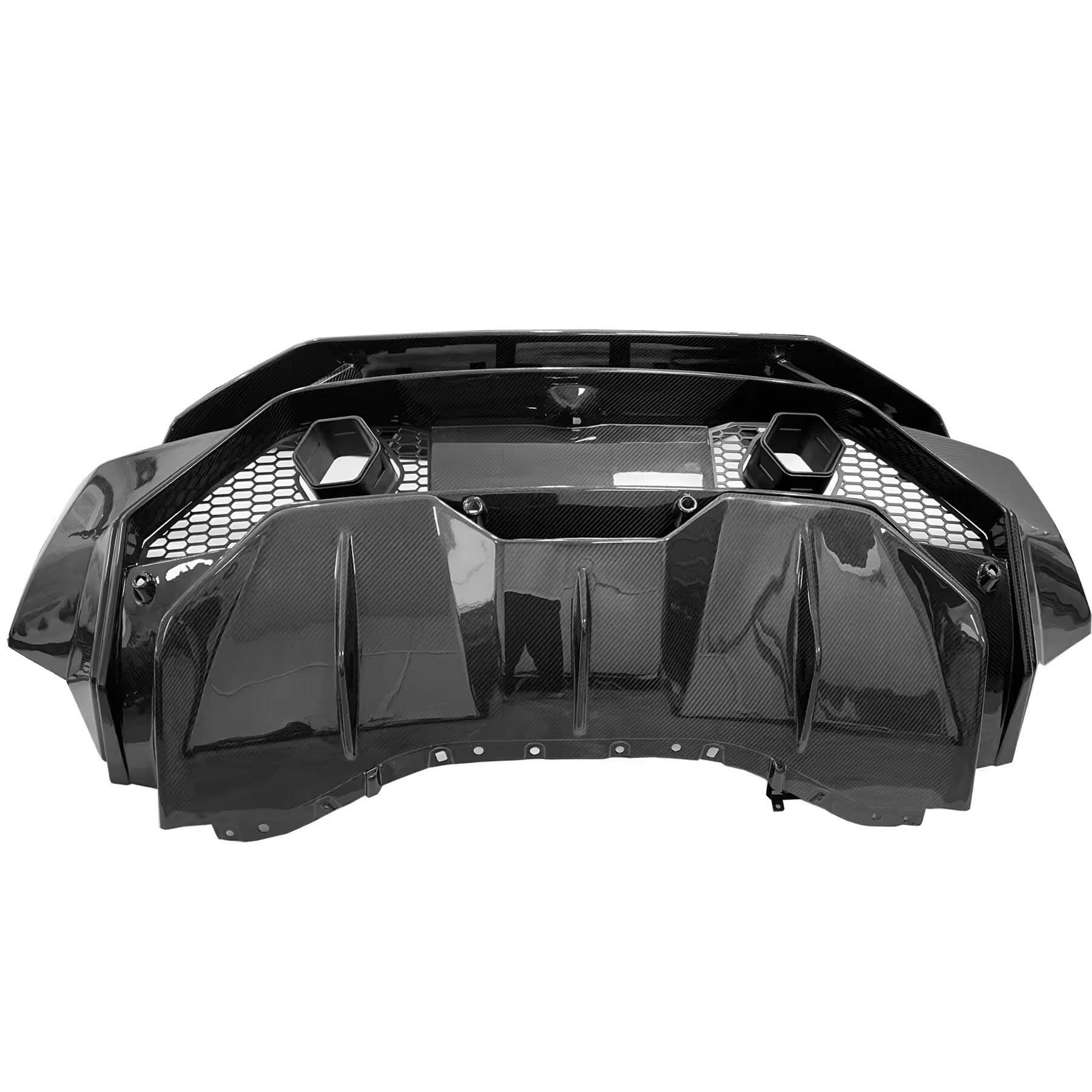 Tecnica Style Carbon Fiber Rear Diffuser with Exhaust Tips - Lamborghini Huracán EVO / LP580 / LP610 (2014–2022).