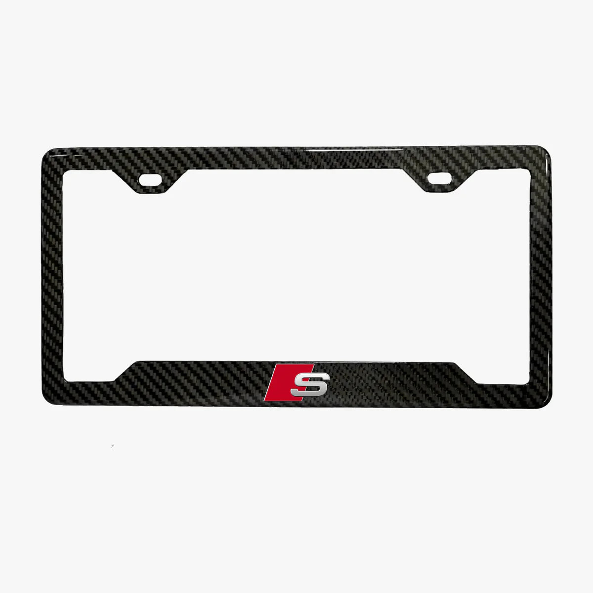 S Line Sport Carbon Fiber Texture License Plate Frame – Front Or Rear (Stainless Steel)
