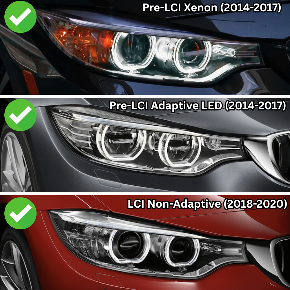 Tricolor LCI Style LED Headlights - BMW F80 M3, F82/F83 M4 & F32/F33/F36 4 SERIES