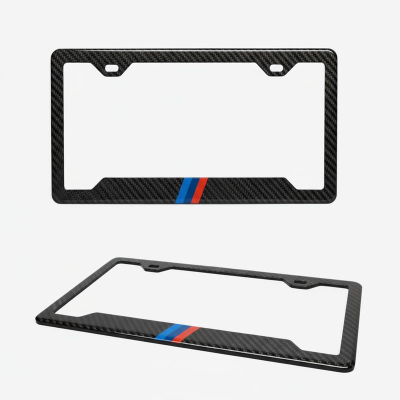BMW M Stripes Carbon Fiber License Plate Frame