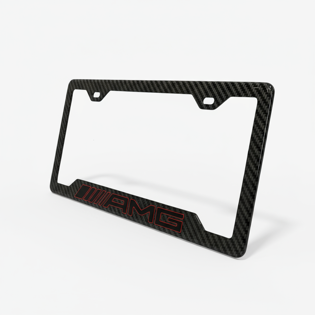 AMG V2 Carbon Fiber License Plate Frame