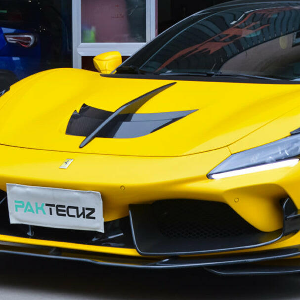 Paktechz Carbon Fiber Hood Vent Trim - Ferrari F8 Tributo.