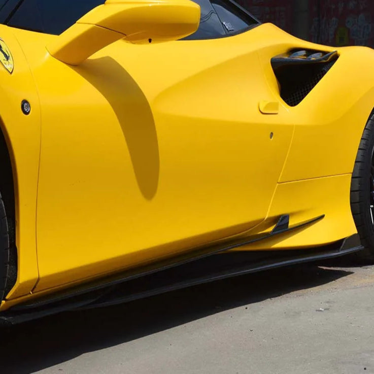 Paktechz Carbon Fiber Side Skirts - Ferrari F8 Tributo.