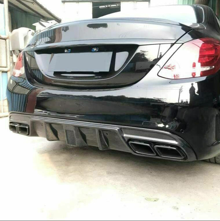 F1 Style Carbon Fiber Diffuser - W205 AMG C63 Sedan - Euro Auto Design