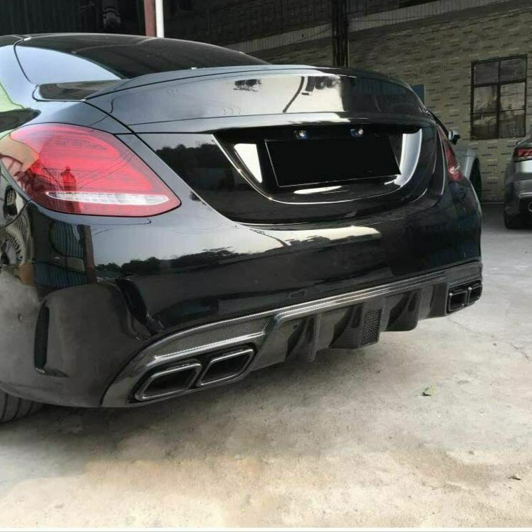 F1 Style Carbon Fiber Diffuser - W205 AMG C63 Sedan - Euro Auto Design