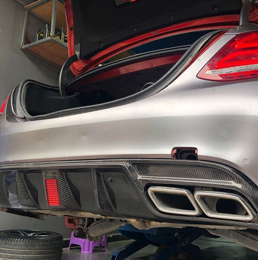 F1 Style Carbon Fiber Diffuser - W205 AMG C63 Sedan - Euro Auto Design