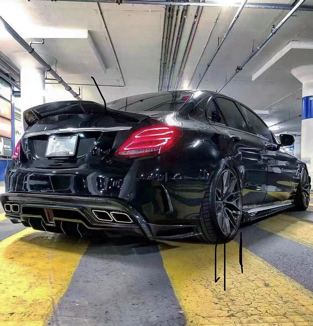 R Style Carbon Fiber Spoiler - W205 AMG C63 Sedan - Euro Auto Design